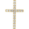 14k Yellow Gold 1 ctw. Petite Diamond Cross Pendant