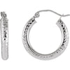 Diamond Cut Hoop Earrings in 14K White Gold Diamond Cut Hoop Earrings in 14K White Gold