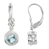 Pair of Genuine Aquamarine and 0.02 CTTW G-H/I1 Diamond Earrings in 14k White Gold