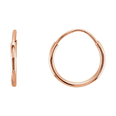 14k Rose Gold 10mm Endless Hoop Earrings 14k Rose Gold 10mm Endless Hoop Earrings