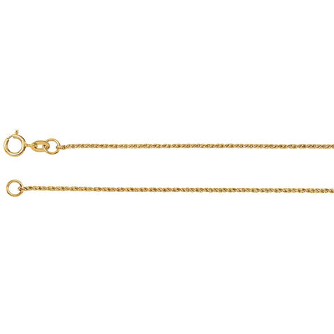 14k Yellow Gold 1mm Twisted Wheat 20" Chain