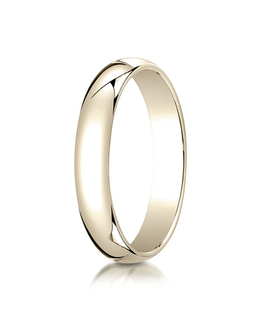 Benchmark 10K Yellow Gold 4mm Slightly Domed Traditional Oval Wedding Band Ring (Sizes 4 - 15 )