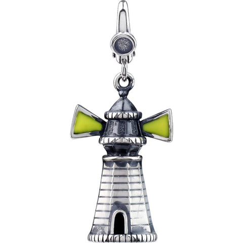 Sterling Silver Enamel Light House Charm Sterling Silver Enamel Light House Charm