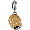 Sterling Silver 12.5x10mm Kera Baseball Glove Charm Sterling Silver 12.5x10mm Kera Baseball Glove Charm