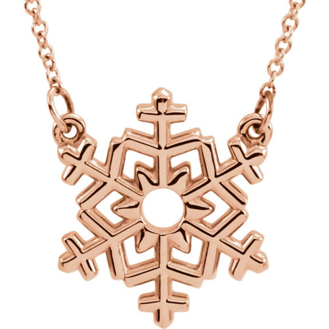 14k Rose Gold Snowflake 16" Necklace 14k Rose Gold Snowflake 16" Necklace