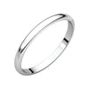 02.00 mm Half Round Light Wedding Band Ring in 10k White Gold (Size 13 )