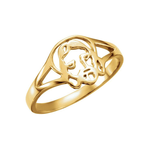 10k Yellow Gold Face of Jesus Ring, Size 5 10k Yellow Gold Face of Jesus Ring, Size 5