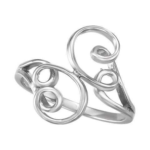 14k White Gold Freeform Ring, Size 6 14k White Gold Freeform Ring, Size 6