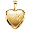 Cross and Dove Heart Locket in Gold Plated Sterling Silver