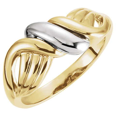 14k White/Yellow Gold Freeform Ring, Size 6 14k White/Yellow Gold Freeform Ring, Size 6