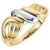 Two Tone Metal Fashion Ring in 14k White and Yellow Gold ( Size 6 ) Two Tone Metal Fashion Ring in 14k White and Yellow Gold ( Size 6 )
