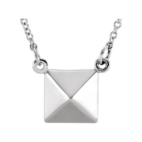 14k White Gold Pyramid 16.25" Necklace 14k White Gold Pyramid 16.25" Necklace