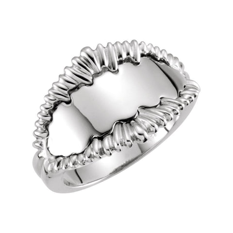 14k White Gold Freeform Remount Ring, Size 6 14k White Gold Freeform Remount Ring, Size 6