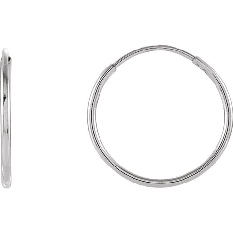 14k White Gold 15mm Endless Hoop Earrings 14k White Gold 15mm Endless Hoop Earrings