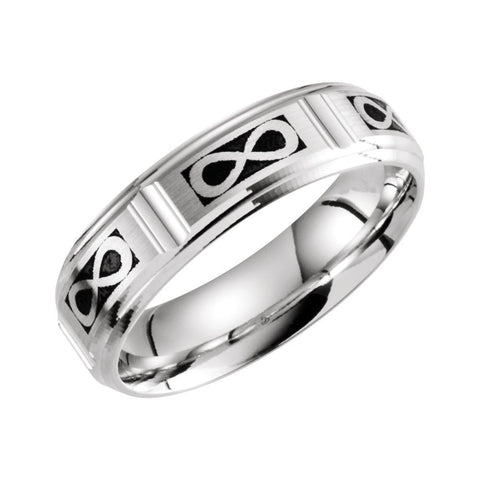 14k White Gold 6mm Celtic-Inspired Infinity-Inspired Pattern Band Size 10 14k White Gold 6mm Celtic-Inspired Infinity-Inspired Pattern Band Size 10