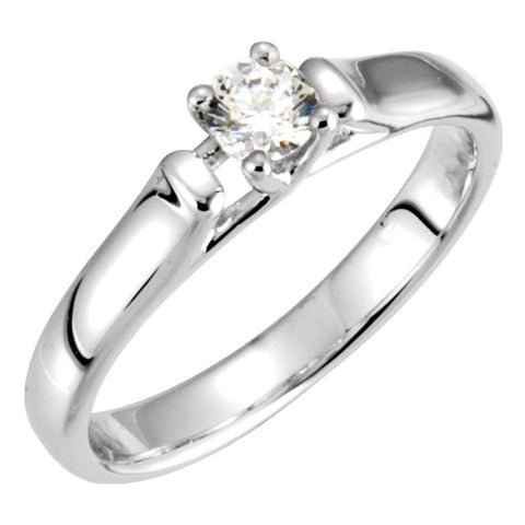 14k White Gold 1/2 CTW Diamond Solitaire Engagement Ring, Size 7 14k White Gold 1/2 CTW Diamond Solitaire Engagement Ring, Size 7
