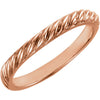 14k Rose Gold Rope Design Stackable Band, Size 7 14k Rose Gold Rope Design Stackable Band, Size 7