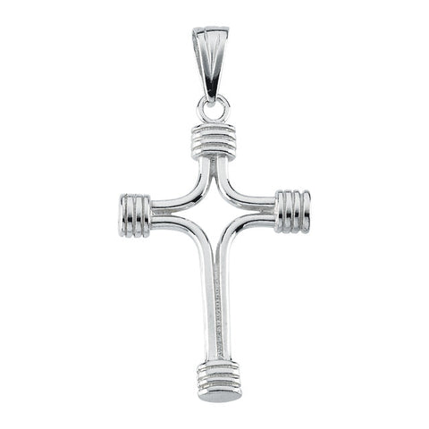 Sterling Silver 33.75x23.25 Tubular Cross Pendant without Packaging Sterling Silver 33.75x23.25 Tubular Cross Pendant without Packaging