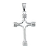 Sterling Silver 33.75x23.25mm Tubular Cross Pendant Sterling Silver 33.75x23.25mm Tubular Cross Pendant