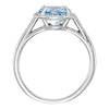 14k White Gold Sky Blue Topaz and .05 CTW Diamond Ring, Size 7