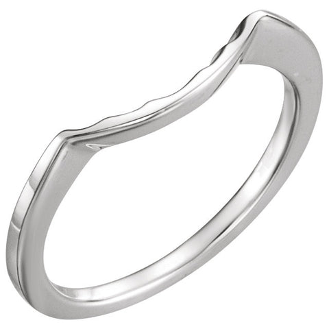 14k White Gold 6.5mm Band, Size 6