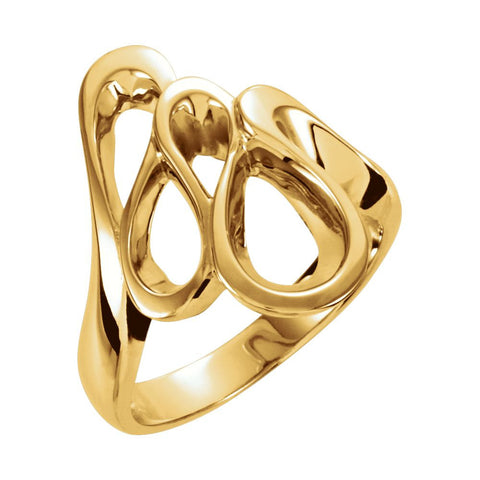 14k Yellow Gold Freeform Ring, Size 6 14k Yellow Gold Freeform Ring, Size 6