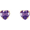 14k Yellow Gold Amethyst Heart Earrings 14k Yellow Gold Amethyst Heart Earrings