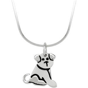Sterling Silver Youth Puppy Necklace