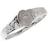 Kids' Signet Ring With Cross in Sterling Silver (Size 6) Kids' Signet Ring With Cross in Sterling Silver (Size 6)