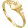 14k Yellow Gold .01 CTW Diamond Heart Ring, Size 3