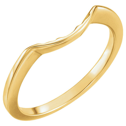 14k Yellow Gold Band for 7mm Engagement Ring, Size 6