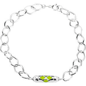 Sterling Silver "Make It Happen" Green Lantern Youth 7.5" Bracelet Sterling Silver "Make It Happen" Green Lantern Youth 7.5" Bracelet