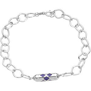 Sterling Silver "Make It Happen" Lilac Lantern Youth 7.5" Bracelet Sterling Silver "Make It Happen" Lilac Lantern Youth 7.5" Bracelet