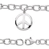 Sterling Silver Oval Link Youth 7.5" Bracelet with Peace Charm Sterling Silver Oval Link Youth 7.5" Bracelet with Peace Charm