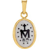 14k Yellow Gold 13x10mm Miraculous Hand-Painted Porcelain Medal 14k Yellow Gold 13x10mm Miraculous Hand-Painted Porcelain Medal