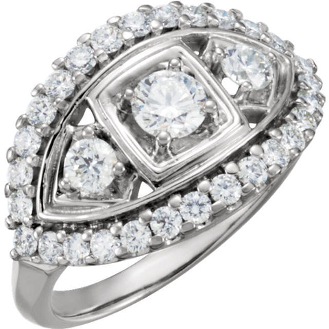 14k White Gold 1 1/3 CTW Diamond Anniversary Band, Size 7 14k White Gold 1 1/3 CTW Diamond Anniversary Band, Size 7