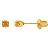 14k Yellow Gold with Stainless Steel Solitaire "November" Birthstone Piercing Earrings 14k Yellow Gold with Stainless Steel Solitaire "November" Birthstone Piercing Earrings