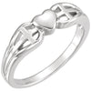 Heart & Cross Ring in Sterling Silver, Size 6