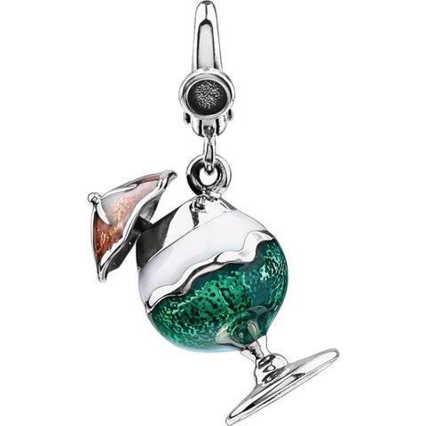 Sterling Silver Enamel Cocktail with Umbrella Charm Sterling Silver Enamel Cocktail with Umbrella Charm