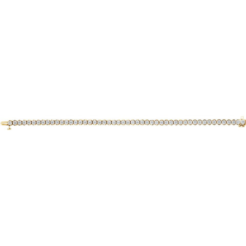 14k Yellow Gold 3 CTW Diamond Line 7.25" Bracelet