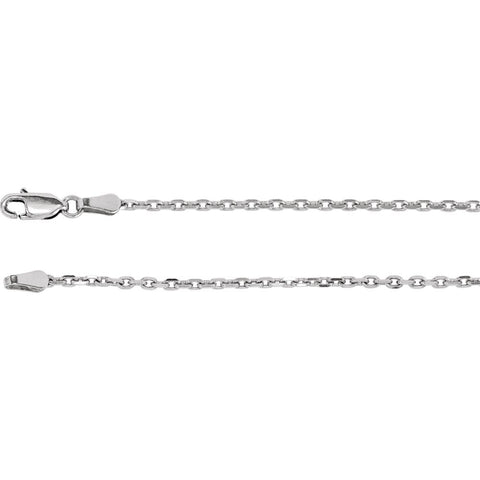 14k White Gold 2mm Diamond-Cut Cable 20" Chain 14k White Gold 2mm Diamond-Cut Cable 20" Chain