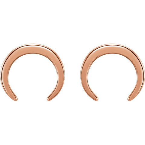 14k Rose Gold Crescent Earrings