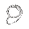 13.00 mm Coin Ring Mounting in 14K White Gold (Size 6)