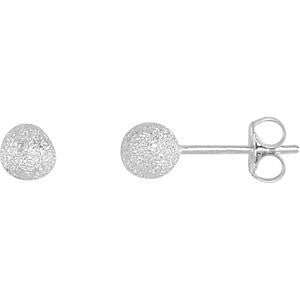 Sterling Silver 5mm Stardust Ball Earrings
