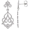 Pair of Decorative Dangle Earrings in Sterling Silver