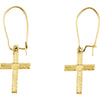 14k Yellow Gold 13x10mm Heart Design Cross Earrings 14k Yellow Gold 13x10mm Heart Design Cross Earrings