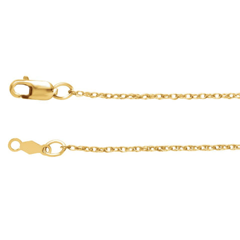14k Yellow Gold 1mm Rope 7" Chain