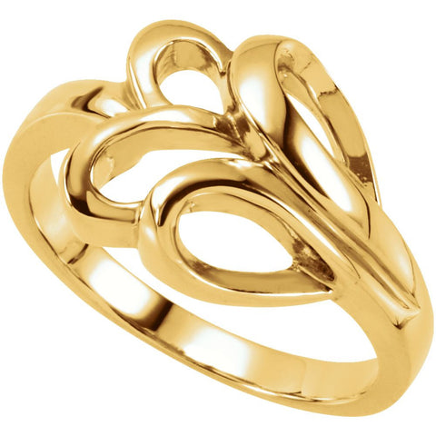 14k Yellow Gold Freeform Ring, Size 7 14k Yellow Gold Freeform Ring, Size 7