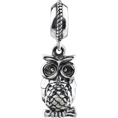 Sterling Silver 15x3mm Owl Charm Sterling Silver 15x3mm Owl Charm
