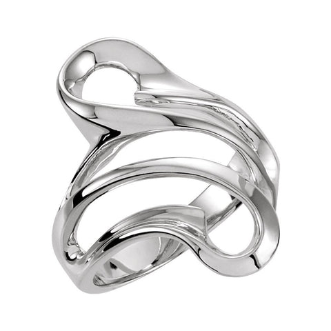 14k White Gold Freeform Ring, Size 6 14k White Gold Freeform Ring, Size 6